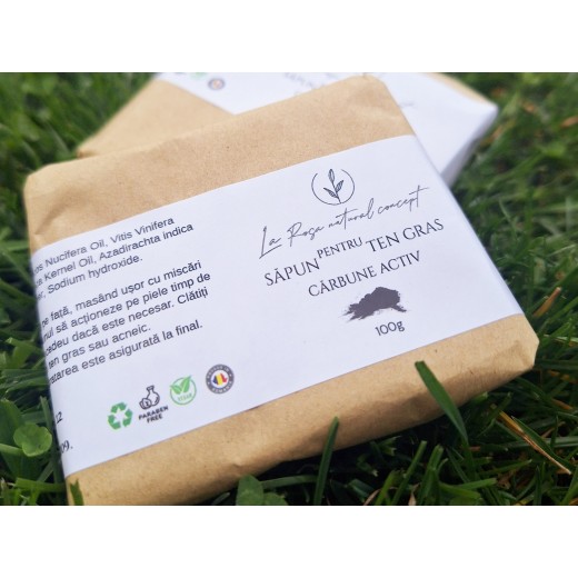 Săpun natural cu cărbune activ 100g, La Rosa Natural Concept